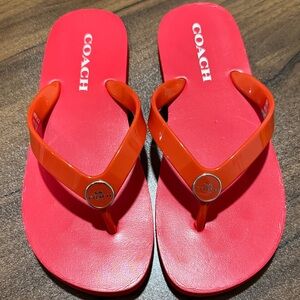 Coach Vibrant Red Sandals